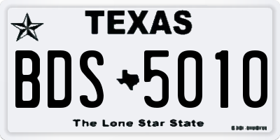 TX license plate BDS5010