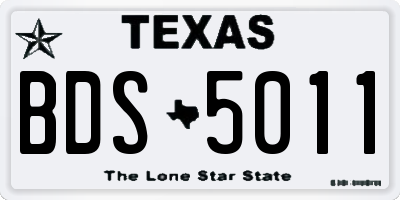 TX license plate BDS5011