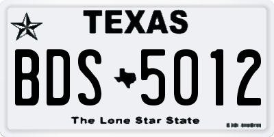 TX license plate BDS5012