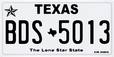 TX license plate BDS5013