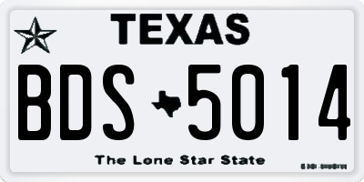 TX license plate BDS5014