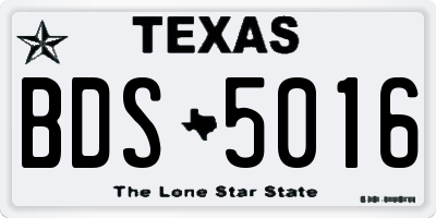TX license plate BDS5016