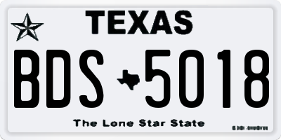TX license plate BDS5018