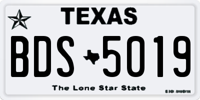 TX license plate BDS5019