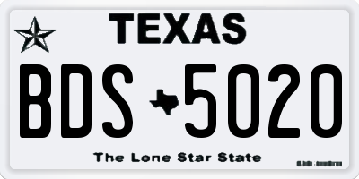 TX license plate BDS5020