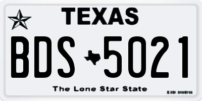 TX license plate BDS5021