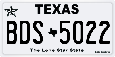 TX license plate BDS5022
