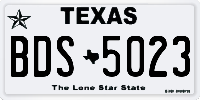 TX license plate BDS5023
