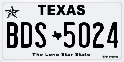 TX license plate BDS5024