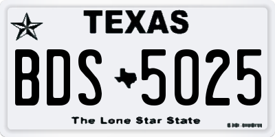 TX license plate BDS5025