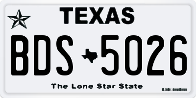 TX license plate BDS5026