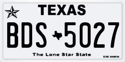 TX license plate BDS5027