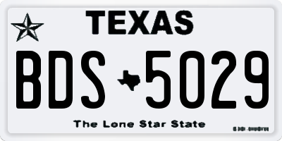 TX license plate BDS5029