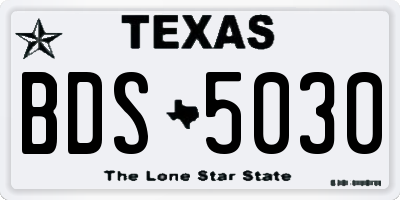 TX license plate BDS5030