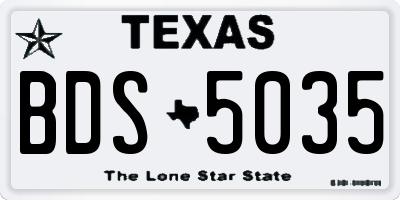 TX license plate BDS5035