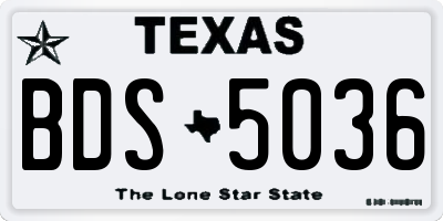 TX license plate BDS5036