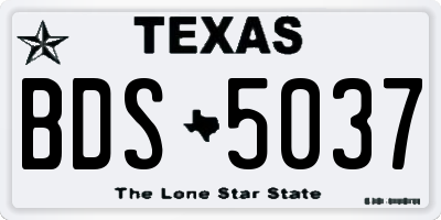 TX license plate BDS5037