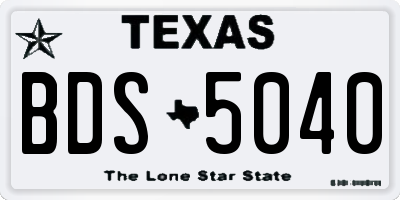 TX license plate BDS5040