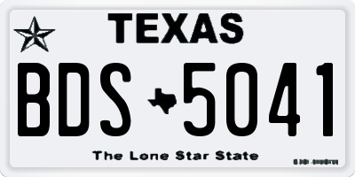 TX license plate BDS5041