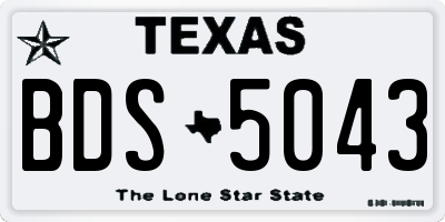 TX license plate BDS5043