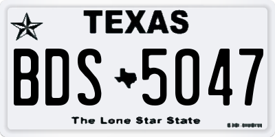 TX license plate BDS5047