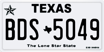TX license plate BDS5049