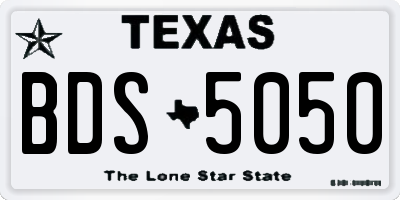 TX license plate BDS5050