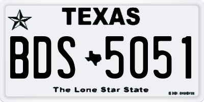 TX license plate BDS5051