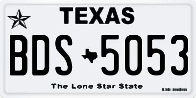 TX license plate BDS5053