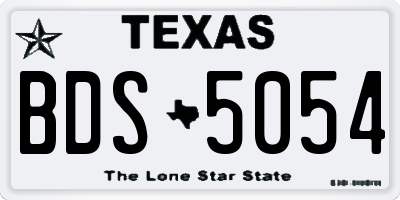 TX license plate BDS5054