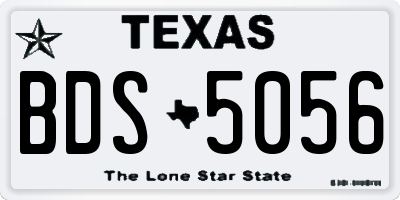 TX license plate BDS5056