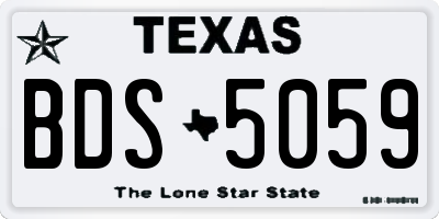TX license plate BDS5059