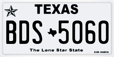 TX license plate BDS5060