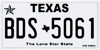 TX license plate BDS5061