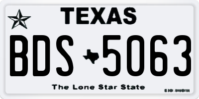 TX license plate BDS5063