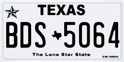 TX license plate BDS5064