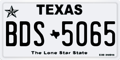 TX license plate BDS5065