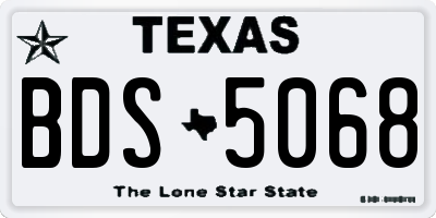 TX license plate BDS5068