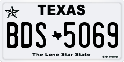 TX license plate BDS5069