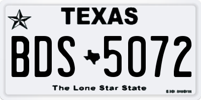 TX license plate BDS5072
