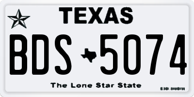 TX license plate BDS5074