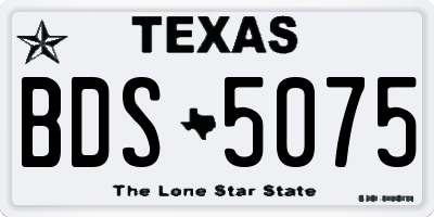 TX license plate BDS5075