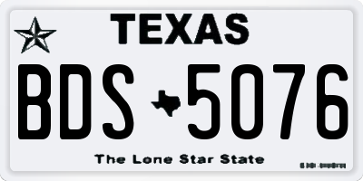 TX license plate BDS5076