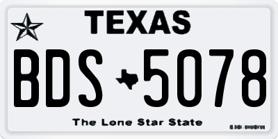 TX license plate BDS5078