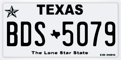 TX license plate BDS5079