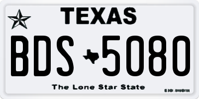 TX license plate BDS5080