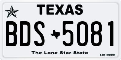 TX license plate BDS5081