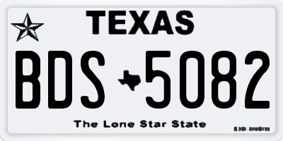 TX license plate BDS5082