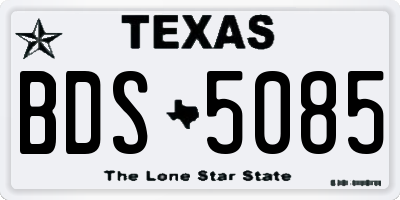 TX license plate BDS5085