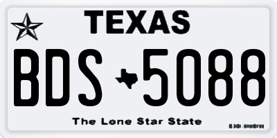 TX license plate BDS5088